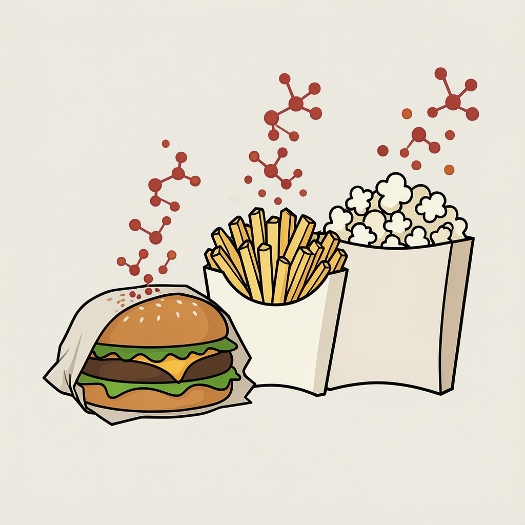 PFAS-kemikalier i fastfood emballage fra burger, pomfritter og popcorn — sundhedsrisiko