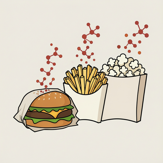 PFAS-kemikalier i fastfood emballage fra burger, pomfritter og popcorn — sundhedsrisiko