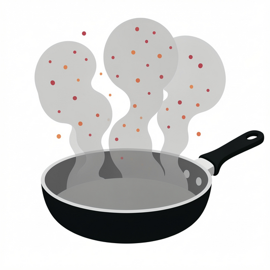 PTFE og PFAS partikler i dampe fra opvarmet non-stick stegepande — sundhedsrisiko