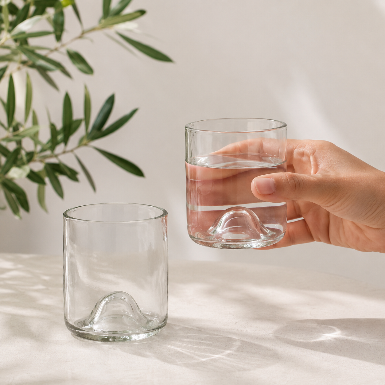 Drikkeglas i Upcyclet Glas, 2 stk. Str. S