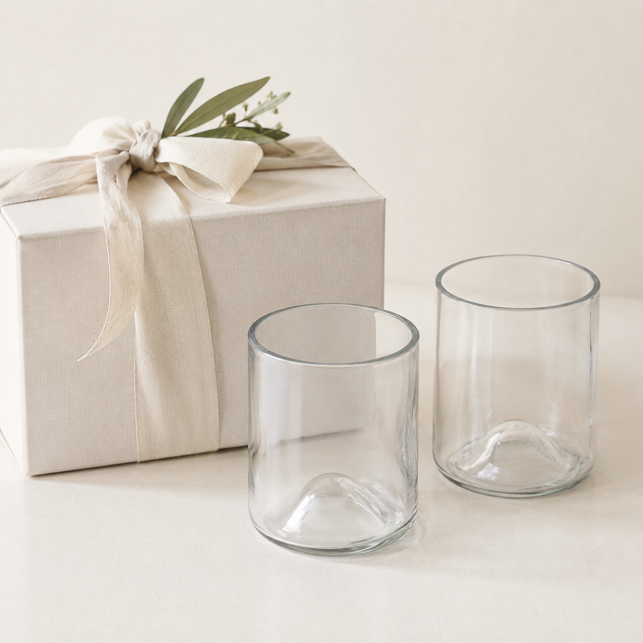 Drikkeglas i Upcyclet Glas, 2 stk. Str. S