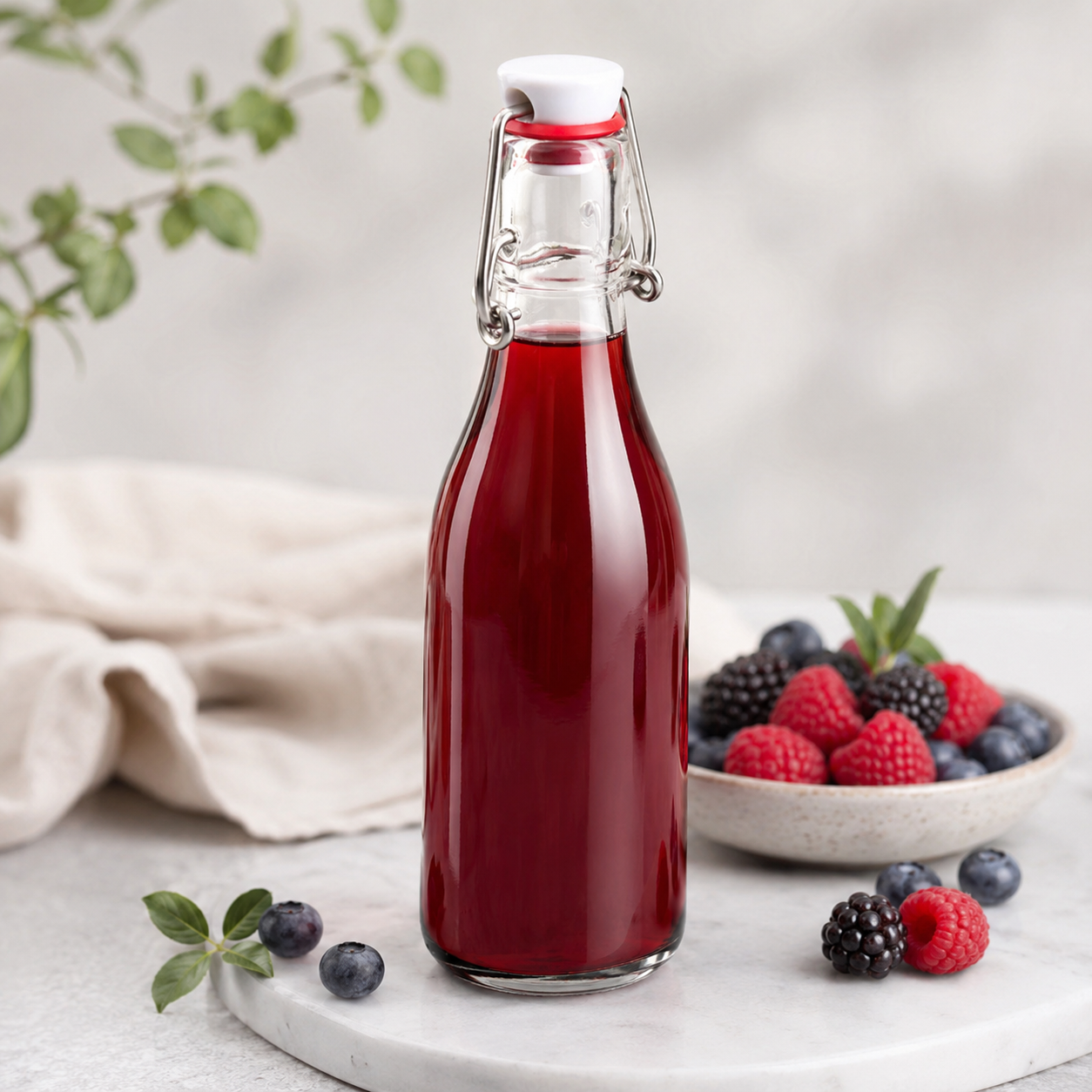 Chopineflaske i Glas med Porcelænsprop 20 cl
