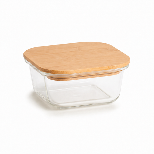 To Go Glasbeholder med Bambuslåg - 390 ml