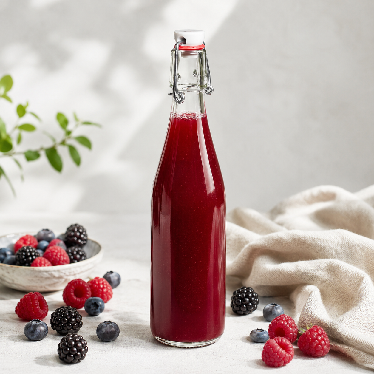 Chopineflaske i Glas med Porcelænsprop - 50 cl