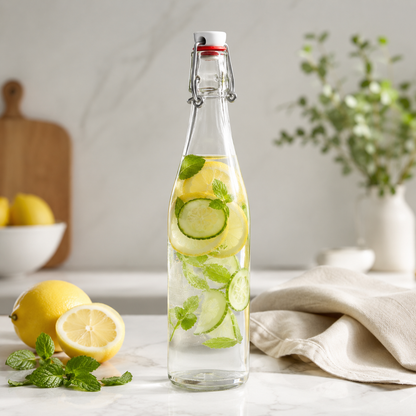 Chopineflaske i Glas med Porcelænsprop - 50 cl