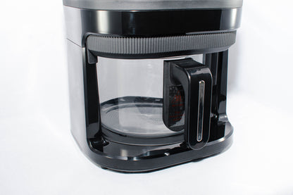 Airfryer med gennemsigtig glasskål uden PFAS og plastik perfekt til dig som går ekstra op i dit helbred